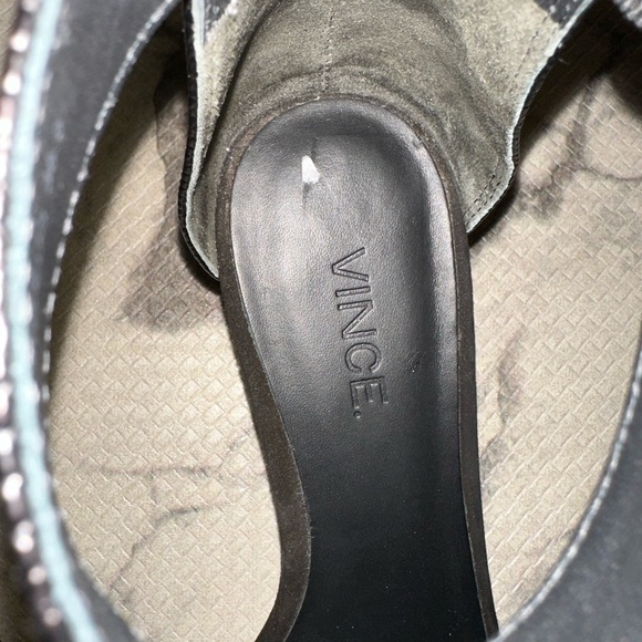 VINCE vero cuoio women’s snake print striped black low block heels 6.5 - Picture 5 of 13